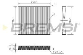 BREMSI FC0416 - FILTRO HABITACULO VW - SEAT - SKODA - AUDI