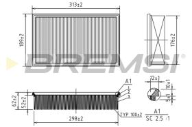 BREMSI FA1365 - FILTRO AIRE VW TRANSPORTER